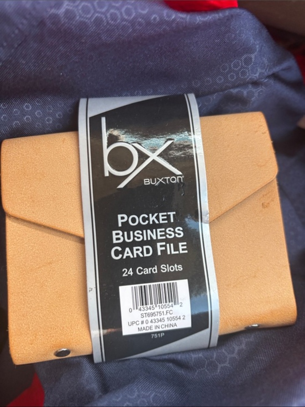 Buxton Tan Pocket Business Card File - 24 card Slot wallet leather 751P